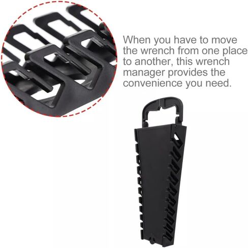 حامل/منظم مفاتيح ربط 12 أداة عالمية من إكستريم للميكانيكا، فتحات مطابقة، مقبض للحمل أو تعليق تخزين المرآب، أسود in Kuwait