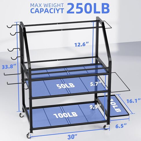 Coonoor Home Gym Storage Rack, Weight Rack for Dumbbell, Kettlebells, Workout Equipment, Yoga Mats Holder, Gym Organizer with Wheels and Hooks in Saudi Arabia