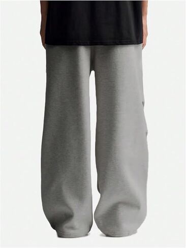 Men's Baggy Sweatpants Drawstring Elastic Waist Y2K Loose Wide Leg Long Pants with Pockets in Kuwait