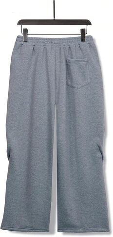 Men's Baggy Sweatpants Drawstring Elastic Waist Y2K Loose Wide Leg Long Pants with Pockets in Kuwait