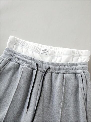 Men's Baggy Sweatpants Drawstring Elastic Waist Y2K Loose Wide Leg Long Pants with Pockets in Kuwait