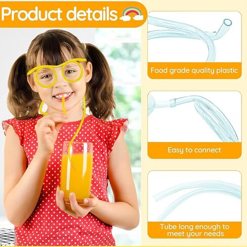 Straw Glasses, Funny Straw Glasses for adults, Crazy Eyeglass Glasses Straw for Birthday, DIY Fun Activities, Kids Party, Party Supplies, Game Ideas (1 Pcs, Crystal) in Saudi Arabia