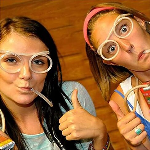 Straw Glasses, Funny Straw Glasses for adults, Crazy Eyeglass Glasses Straw for Birthday, DIY Fun Activities, Kids Party, Party Supplies, Game Ideas (1 Pcs, Crystal) in Saudi Arabia