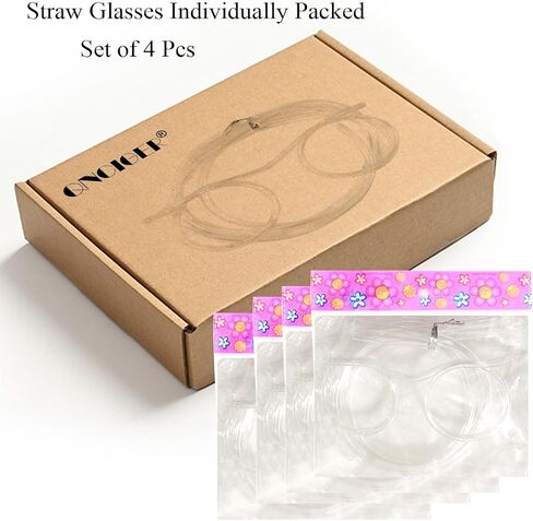 Straw Glasses, Funny Straw Glasses for adults, Crazy Eyeglass Glasses Straw for Birthday, DIY Fun Activities, Kids Party, Party Supplies, Game Ideas (1 Pcs, Crystal) in Saudi Arabia