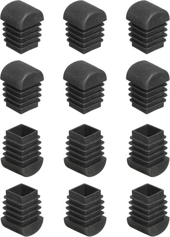 uxcell 0.8 x 0.8 Inch Square Plastic Plug, 28 Pcs Black Pipe Tubing End Cap Plastic Plug Cap Insert Glide Insert for Metal Tubing Fence Table Chairs Furniture, Black in Saudi Arabia