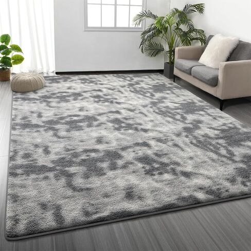 Large Area Rugs for Living Room Bedroom, 6 x 9 Ft Non-Slip Modern Area Rug, Soft Thickened Memory Foam Rug, Comfy Minimalist Indoor Carpet for Boys Girls Room Nursery Dorm Home Decor, Black in Kuwait