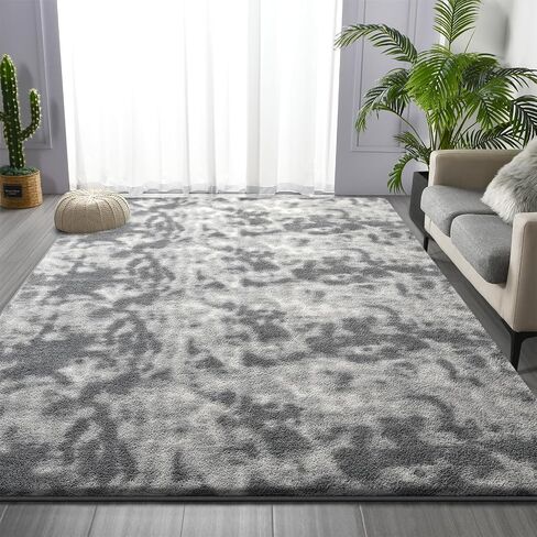 Large Area Rugs for Living Room Bedroom, 6 x 9 Ft Non-Slip Modern Area Rug, Soft Thickened Memory Foam Rug, Comfy Minimalist Indoor Carpet for Boys Girls Room Nursery Dorm Home Decor, Black in Kuwait