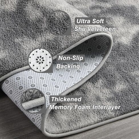 Large Area Rugs for Living Room Bedroom, 6 x 9 Ft Non-Slip Modern Area Rug, Soft Thickened Memory Foam Rug, Comfy Minimalist Indoor Carpet for Boys Girls Room Nursery Dorm Home Decor, Black in Kuwait