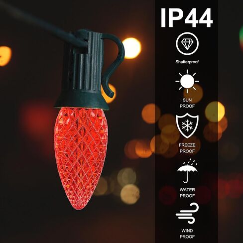 ترقية 50 حزمة C9 LED لمبات استبدال ضوء عيد الميلاد، مصابيح LED مقاومة للكسر لمآخذ قاعدة E17 لأضواء سلسلة عيد الميلاد، مصابيح قرية عيد الميلاد المقاومة للماء وخافتة للضوء في الهواء الطلق - أبيض دافئ in Saudi Arabia