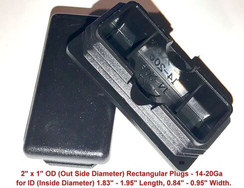 SBDs (Pack of 10) 2" x 1" Rectangular (14-20 Ga) Tubing Plastic Finishing Plug End Cap Insert (for ID L 1.83"-1.93", W 0.84"-0.93") 1 x 2 Inch Fence Post Finishing Inserts. in Saudi Arabia