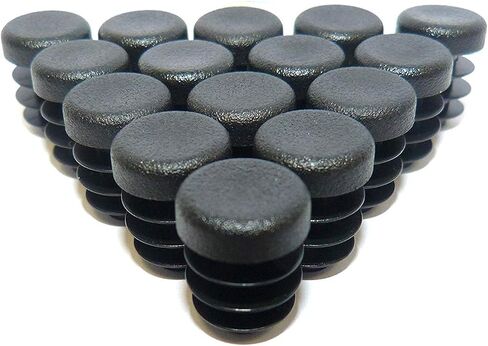 OGC (100 Pack) - 1/2 Inch OD Round Black for Plastic Plugs by Cap Cover Tube Durable Chair Glide Insert Finishing Plug in Kuwait