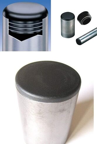OGC (100 Pack) - 1/2 Inch OD Round Black for Plastic Plugs by Cap Cover Tube Durable Chair Glide Insert Finishing Plug in Kuwait