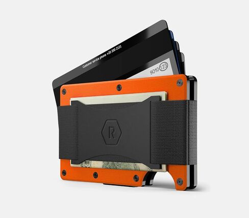 محافظ RIDGE للرجال - محفظة RFID النهائية للآباء المعاصرين - رفيعة وأنيقة ومحجبة RFID - محفظة للبطاقات وحزام النقود من ألياف الكربون (عنبر مزور) in Kuwait