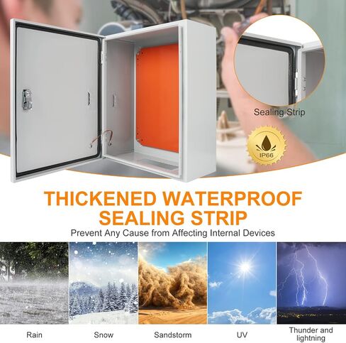 Cold Rolled Steel Electrical Box 23.6'' x 20'' x 8'' Indoor/Outdoor Thick Electrical Enclosure Box with Mounting Plate IP66 Weatherproof Anti-Rust and Anti-Corrosion (23.6'' x 20'' x 8'') in Saudi Arabia