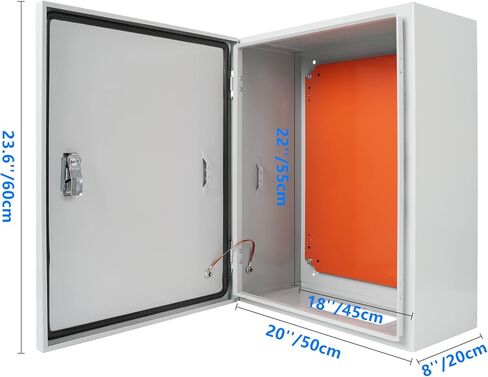 Cold Rolled Steel Electrical Box 23.6'' x 20'' x 8'' Indoor/Outdoor Thick Electrical Enclosure Box with Mounting Plate IP66 Weatherproof Anti-Rust and Anti-Corrosion (23.6'' x 20'' x 8'') in Saudi Arabia