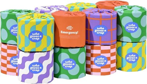Who Gives A Crap | 100% Recycled Toilet Paper, 24 Rolls, 330 Sheets, Biodegradable & Ecofriendly, Soft & Strong, Virgin Tree Free, Bulk Toilet Paper in Saudi Arabia