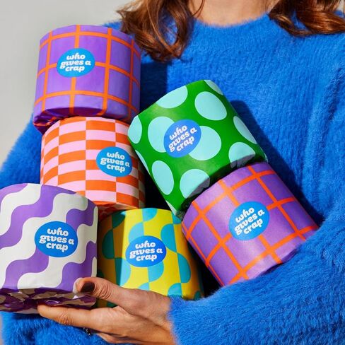 Who Gives A Crap | 100% Recycled Toilet Paper, 24 Rolls, 330 Sheets, Biodegradable & Ecofriendly, Soft & Strong, Virgin Tree Free, Bulk Toilet Paper in Saudi Arabia
