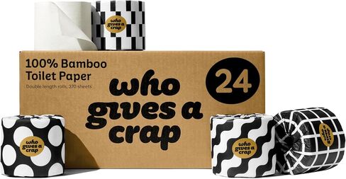 Who Gives A Crap | 100% Recycled Toilet Paper, 24 Rolls, 330 Sheets, Biodegradable & Ecofriendly, Soft & Strong, Virgin Tree Free, Bulk Toilet Paper in Saudi Arabia