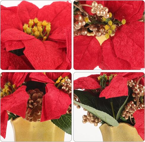 الاصطناعي عيد الميلاد البونسيتة نبات الصنوبر المخاريط عطلة الطاولة ترتيب الزهور عيد الميلاد ديكور المنزل مكتب in Kuwait