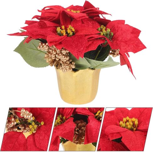 الاصطناعي عيد الميلاد البونسيتة نبات الصنوبر المخاريط عطلة الطاولة ترتيب الزهور عيد الميلاد ديكور المنزل مكتب in Kuwait