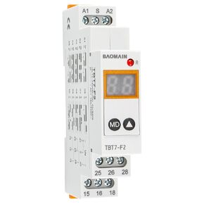 Baomain Digital Multi-Function Time Relay, 16A 20-Delay Modes 0.1s~99d, DIN Rail Mounting Timer Relay TBT7-F2 (2-SPDT)