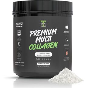Multi Collagen Peptides Powder Unflavored - 5 Types Multi Collagen Complex (I, II, III, V, X) - Grass Fed Hydrolyzed Powder Collagen for Hair, Skin, Nails, Joints & Gut Health - 30 Servings