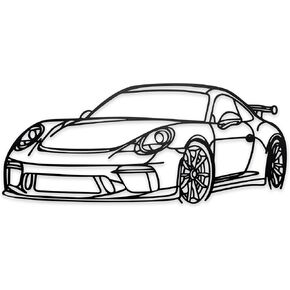 noxozoqm Metal Car Wall Art Decorations, Unique Car Silhouette Room Decor for Men, Cool Teen Boy Room Decor Car Guy Gift, Car Accessories, 15.7'' x 6.8'', Black