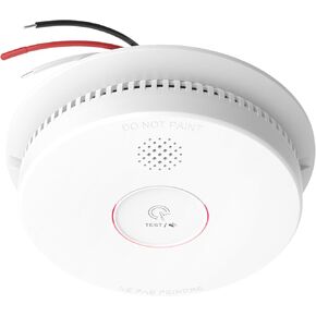 Hardwired Interconnected Smoke Detectors,Photoelectric Smoke Alarm with 9V Battery Backup,Test/Silence Button, Hard Wired Fire Alarm for Home GS562A 6pack