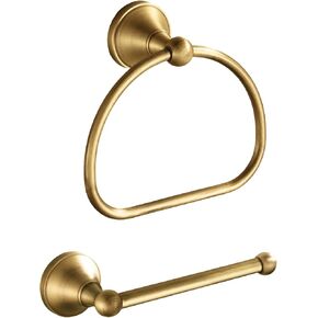 Antique Hand Towel Holder Toilet Paper Holder 2 Pieces Set Bathroom Hardware Towel Ring Tissue Roll Holder Toilet Tissue Holder Antique Bathroom Accessories Set Wall Mount Stainless Steel