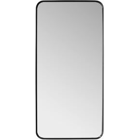 Mutriku 18 in. W x 36 in. H Rectangle Metal Wall Mirror in Brushed Black in Saudi Arabia