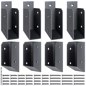 201 Stainless Steel 2" x 4" (Actually 1 ½" x 3 ½") Deck Railing Connector, for Deck Railing, Handrail, Barn and Beam end Connection Installation (36pc-Black)