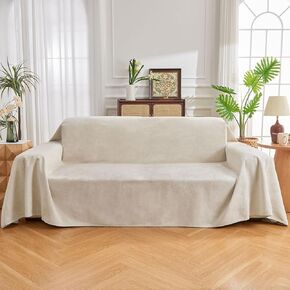 NICEEC Waterproof Couch Covers for Pets Friendly Anti Scratch Cat Dog Hair Urine Proof Sofa Cover Thick Washable Non-Slip Soft Plush Sofa Slipcovers for Leather Furniture Protector(Light Khaki)