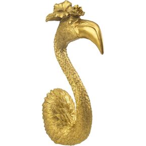 Animal Heads Gold Wall Decor, Faux Flamingo Heads for Home Wall Decor, Animal Sculptures as Wall Decor, Resin Animal Head Wall Hanging Decoration for Living Room, Bedroom, & Kitchen Wall Art Gift