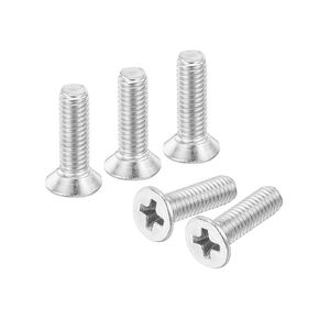uxcell 50 pcs M5-0.8x6 Machine Screws Phillips Pan Cross Head Screws Fasteners Bolts 304 Stainless Steel Silver for Wall Socket,House Repairs