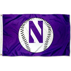 College Flags & Banners Co. Northwestern Wildcats Baseball Logo Flag