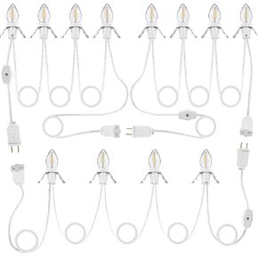 Meonum 1 Pack Accessory Cord with 4 LED Bulbs, End to End Connected Blow Mold Light Cord, 9.8 Feet Lamp Kit with On/Off Switch Plugs for Ceramic, Craft Halloween Christmas Village Decor in Kuwait