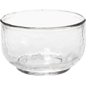 47th & Main Decorative Bowls Recycled Hammered Glass Bowl For Home Décor, Large, Clear