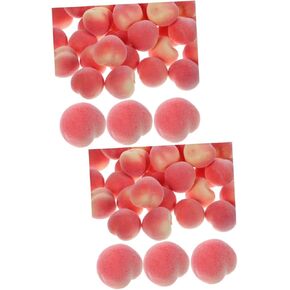 ARTIBETTER 100 pcs Artificial Peach Tiny Peach Prop Faux Simulation Peach Food Kitchen Toy Faux Peaches Lifelike Food Toy Realistic Peach Model Realistic Vegetable Model Fruit Child Foam