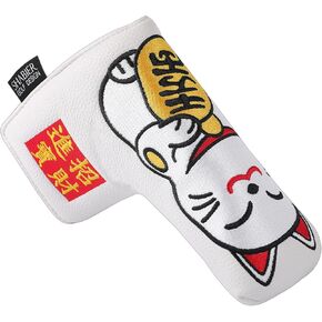 SHABIER Golf Putter Cover Maneki-Neko Lucky Cat Design Headcover for Blade Golf Putter Head Cover