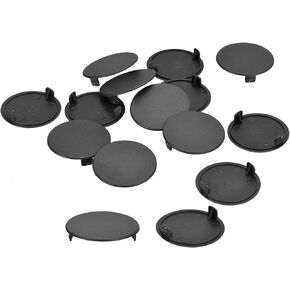 uxcell 25Pcs Hinge Hole Covers, 38mm(1 1/2") Dia Plastic Concealed Hole Cover Round Flush Type Caps for Furniture Cabinet Cupboard, Red Brown