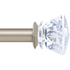 قضبان ستائر KAMANINA مقاس 1 بوصة من 72 إلى 144 بوصة (6-12 قدم)، وقضبان ستائر مفردة باللون الذهبي الشمبانيا للنوافذ، وأطراف كريستال أكريليك in Kuwait