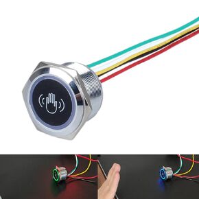 No Touch Exit Button Door Switch 1NO 1NC, Touchless Infrared Sensor Exit Button Switch, Release Switch for Access Control Systems Gates and Garage Openers (Green/Blue led Light)