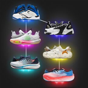 6Pcs Floating Shoe Display Shelf with LEDs, 8 x 3.9 Inch Clear Acrylic Wall Mounted Sneaker Rack, Glowing Levitating Shelves with 15 Screw Kits for Bedroom Gaming Room Shoe Store