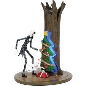 Department 56 Disney The Nightmare Before Christmas Village Accessories Jack Skellington Discovers Christmas Town Lit Figurine, 6.5 Inch, Multicolor