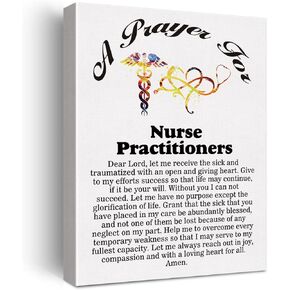 LEXSIVO a Nurse Practitioner's Prayer Canvas Home Wall Art Decor Nursing Practitioner Gift Painting 11.5x15 Poster Framed Ready to Hang