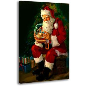 Christmas Santa Claus And Nativity Scene Poster Decorative Painting Canvas Wall Art Living Room Posters Bedroom Painting 16x24inch(40x60cm)