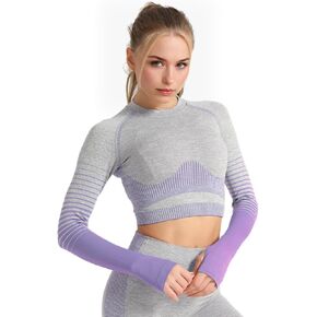 Women's Seamless Crop Top and Leggings Yoga Set - 2 Piece High-Waisted Activewear Outfit