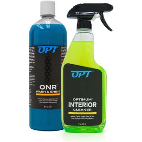 Optimum No Rinse Wash and Shine with Power Wheel Cleaner Kit – 32 oz ONR Car Wash with New 17 oz Wheel Cleaning Solution