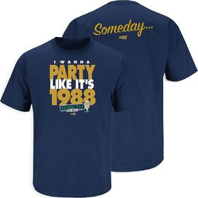 Smack Apparel Notre Dame Football Fans. I Wanna Party Like It's 1988 Navy T-Shirt (Sm-5X)