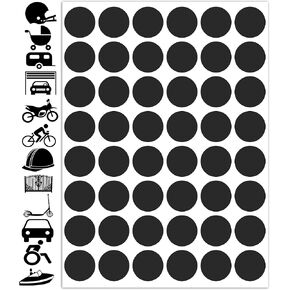 48pcs High Visibility Warning Reflective Stickers Circle Stripes Motorcycle Bike Bicycle Kit Decals Black Reflector Highly Night Safety Sign Visibility Universal Self - Adhesive D 62